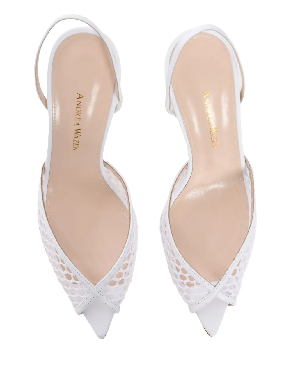 Andrea Wazen 85 mm Katy slingback pumps Wit