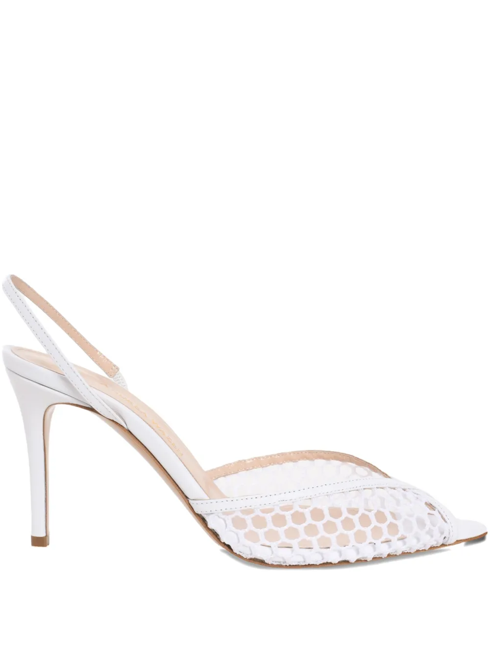 Andrea Wazen 85 mm Katy slingback pumps Wit