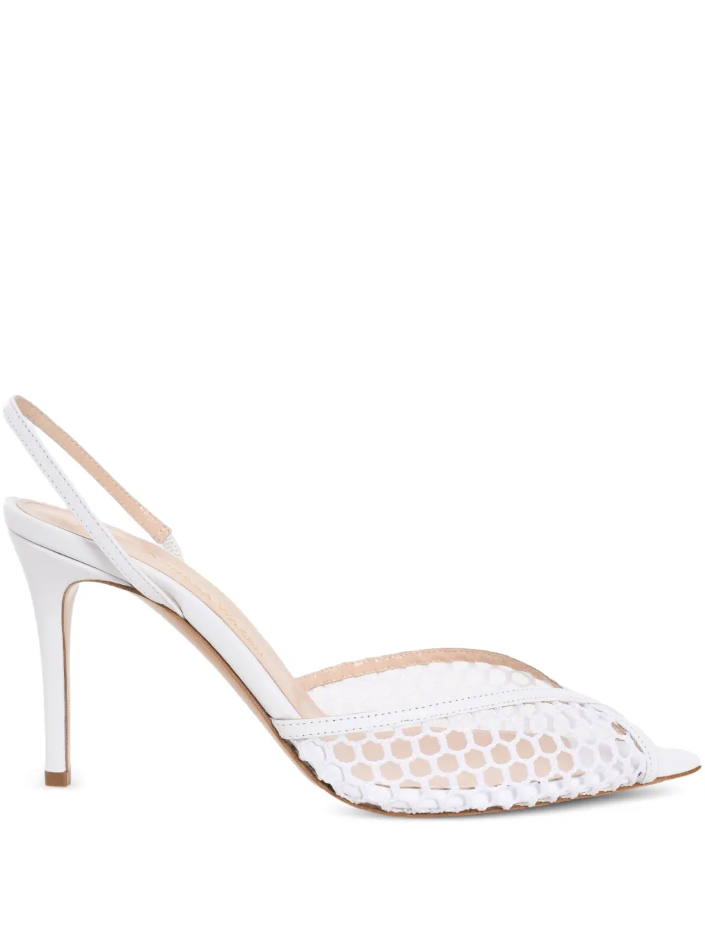 Andrea Wazen 85 mm Katy slingback pumps Wit
