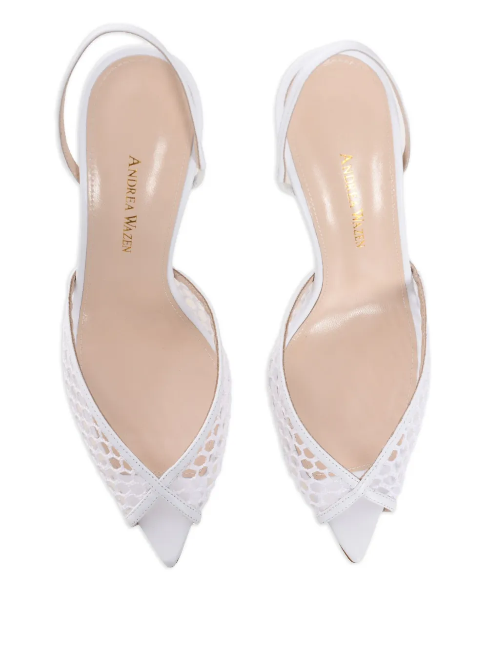Andrea Wazen 85 mm Katy slingback pumps Wit