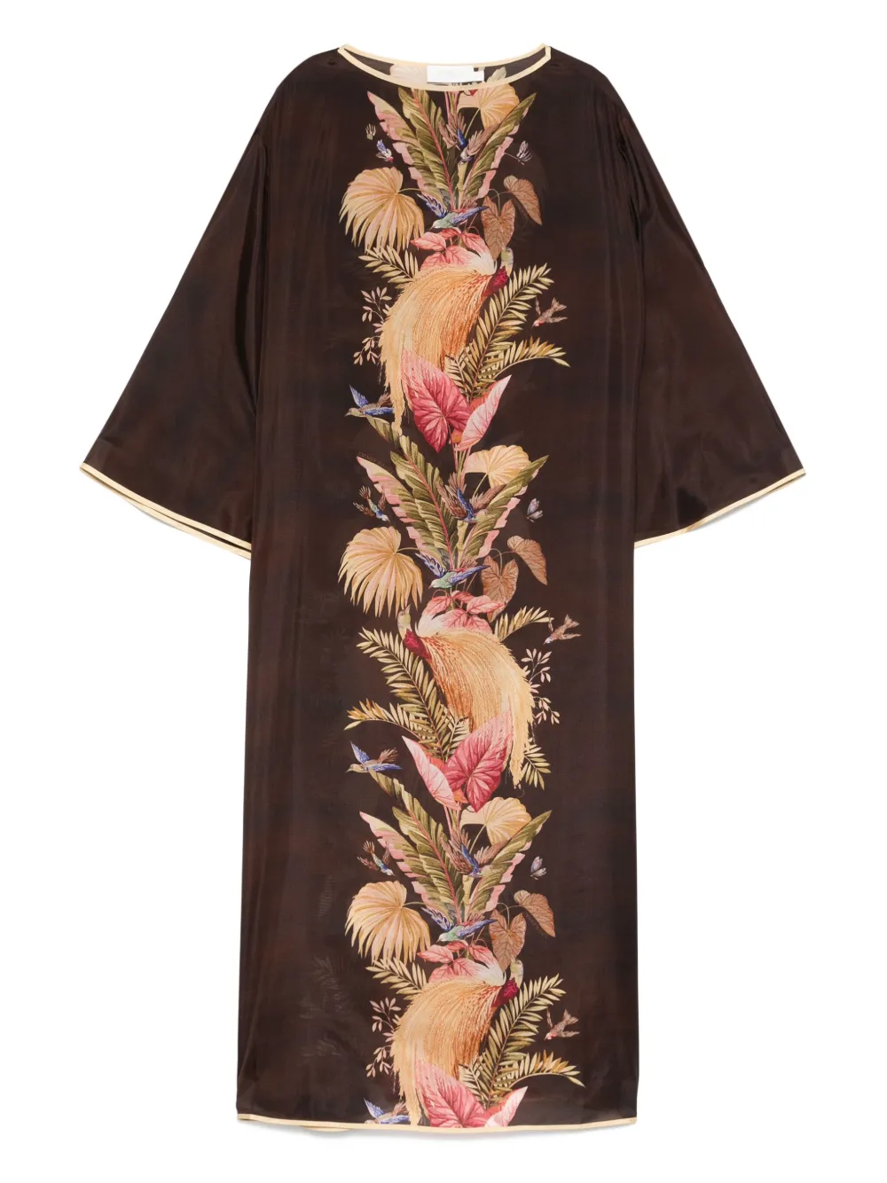 ZIMMERMANN Ascension midi-jurk Bruin