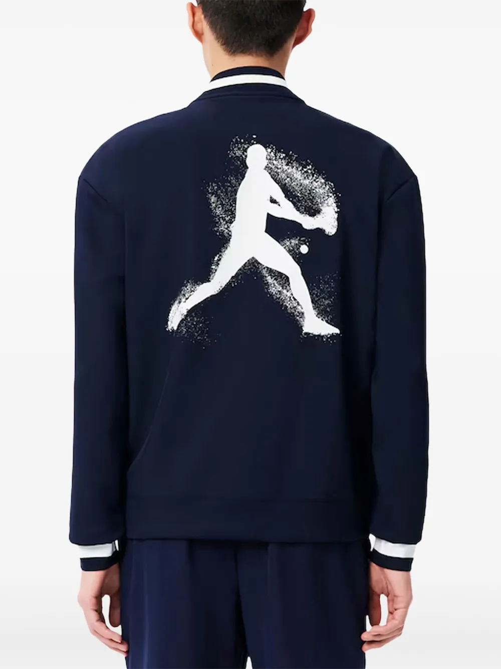 Lacoste Bomberjack met geborduurd logo Blauw