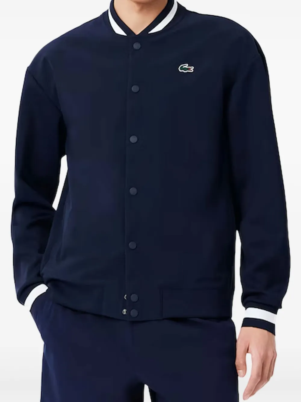 Lacoste Bomberjack met geborduurd logo Blauw