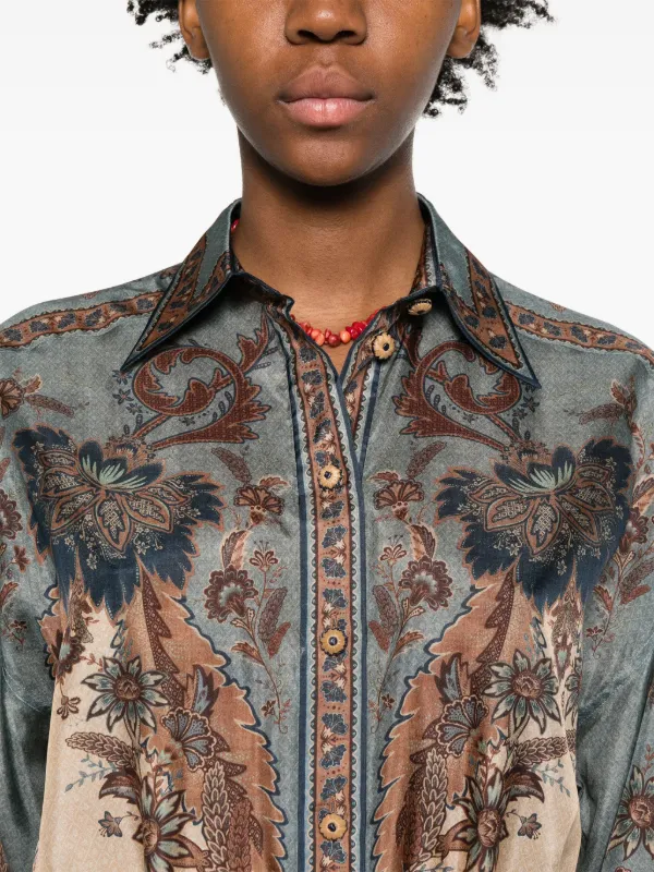 ZIMMERMANN Ascension Shirt | Blue | FARFETCH CH