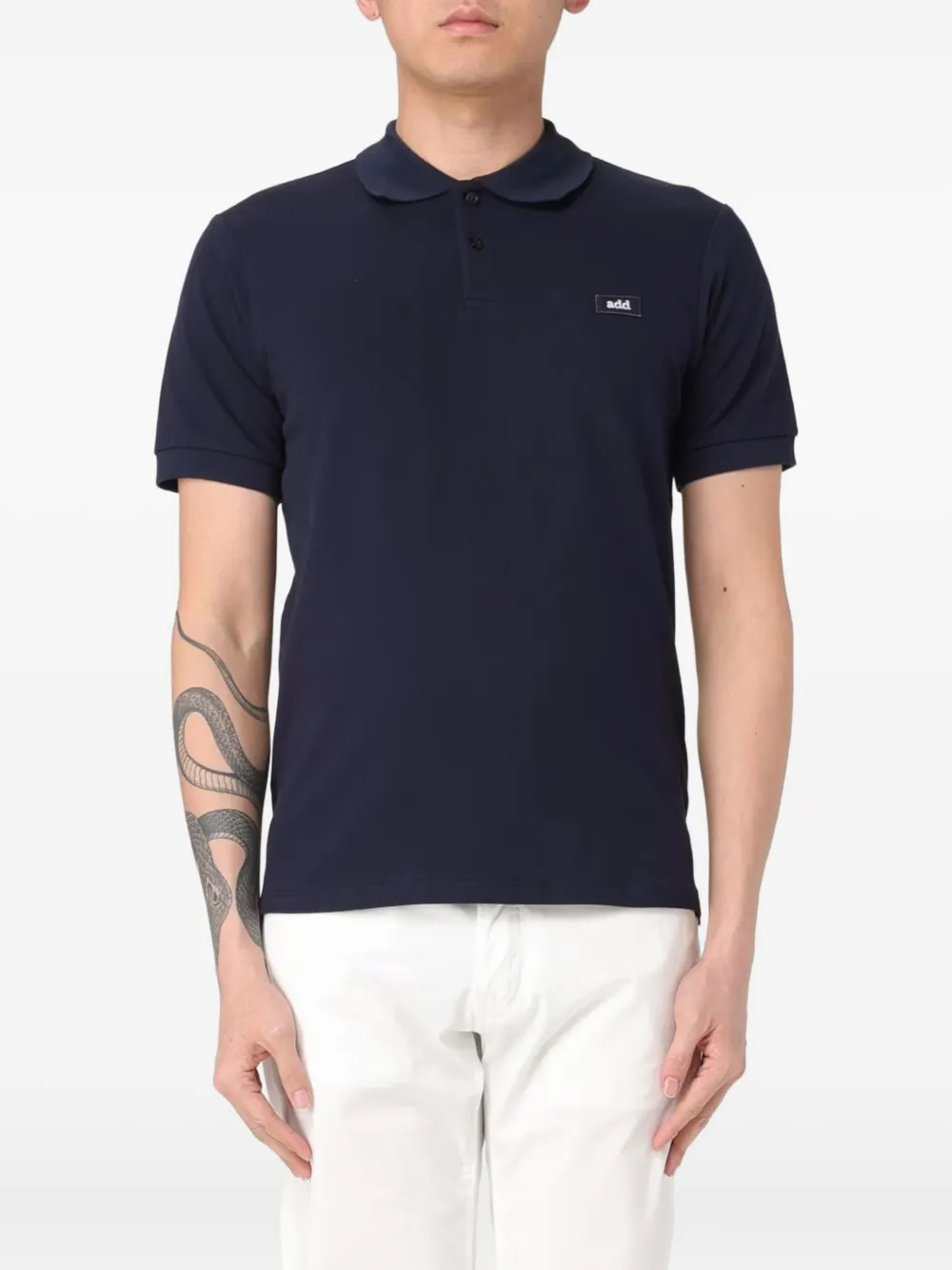 Add logo-patch polo shirt - ブルー Add logo-patch polo shirt - ブルー