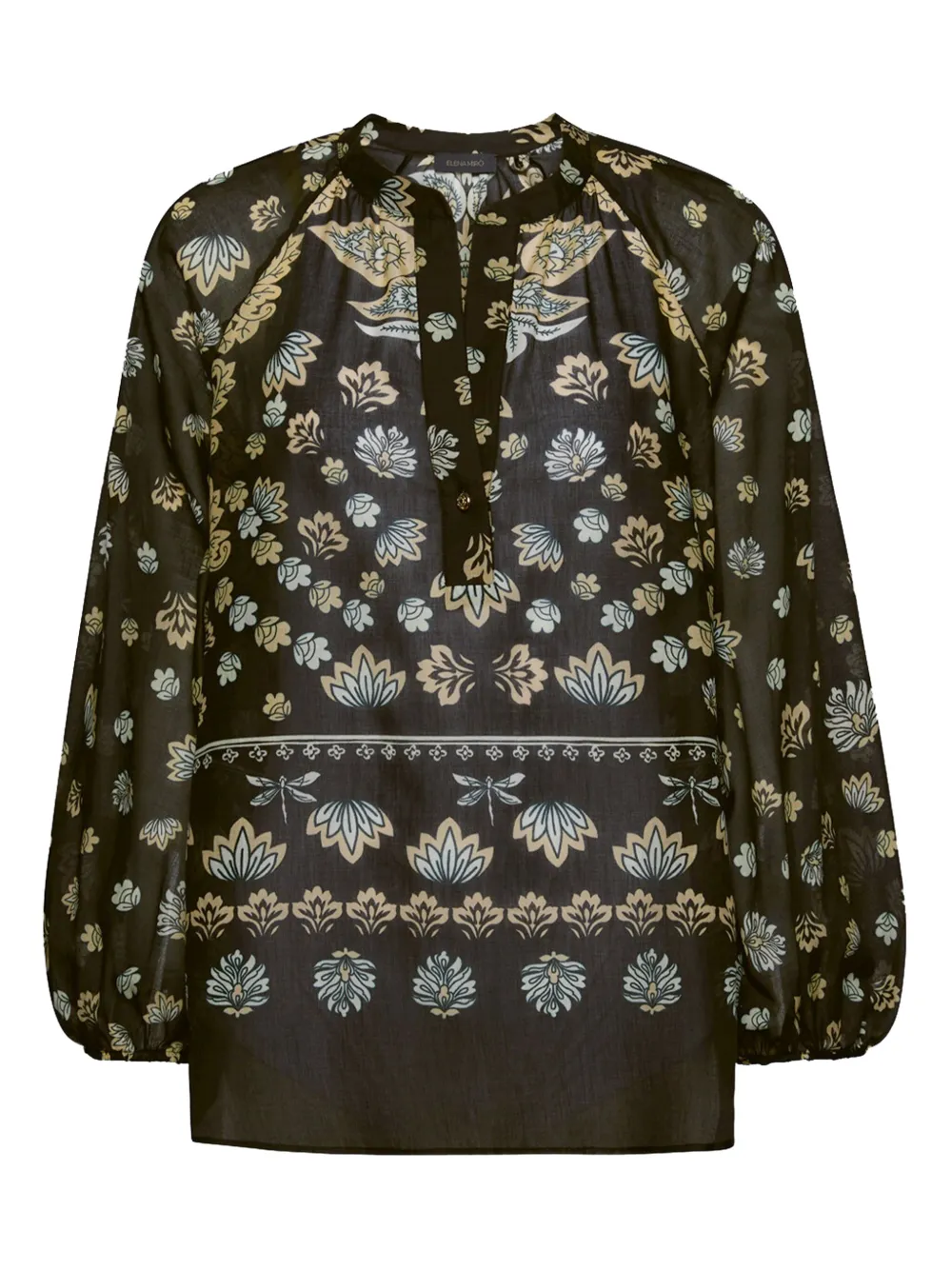 floral-print blouse