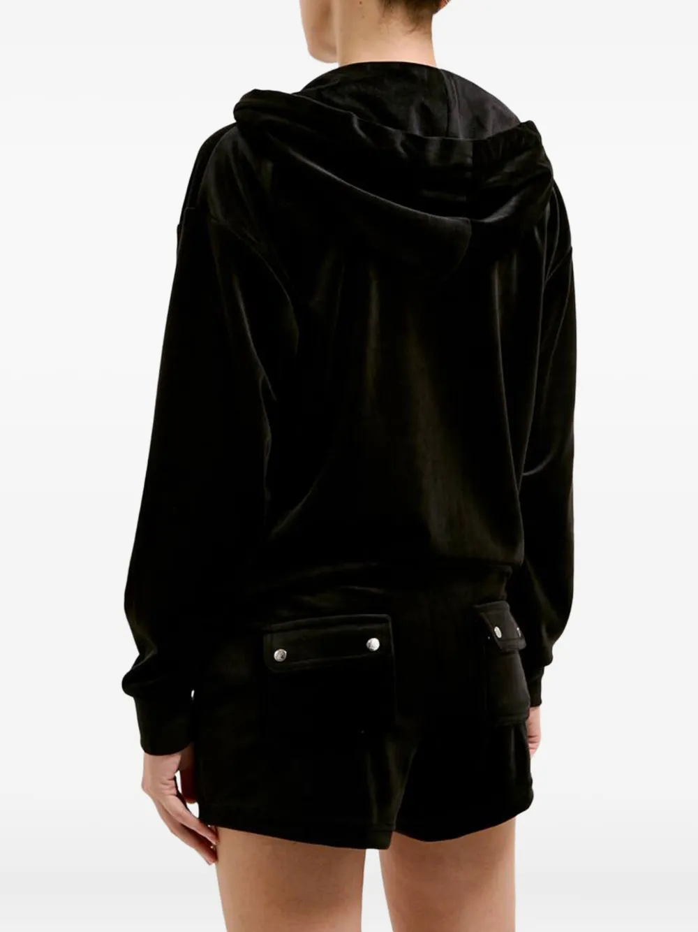Juicy Couture logo-embroidered hoodie - Zwart