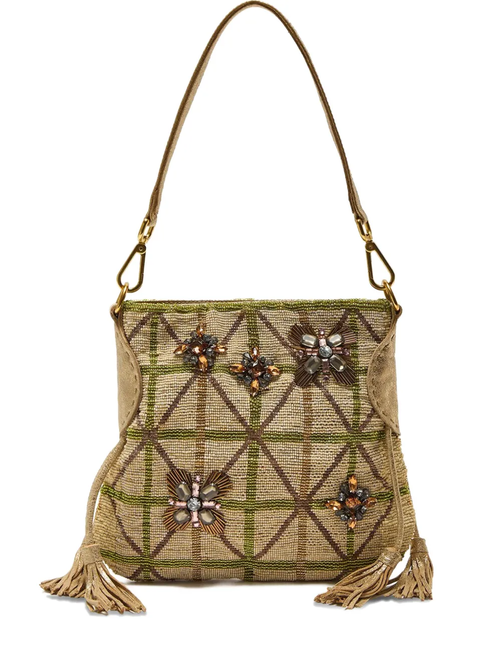 MALIPARMI pearl-embellished shoulder bag - Toni neutri