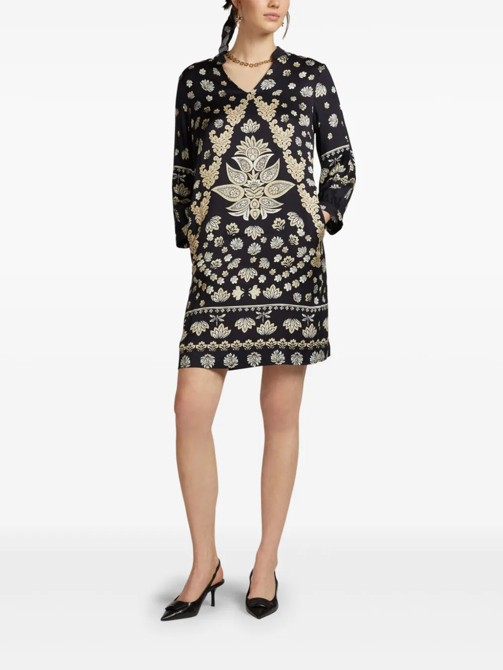ELENA MIRO` paisley-print V-neck mini dress | Cocktail & Party Dresses | Image 2