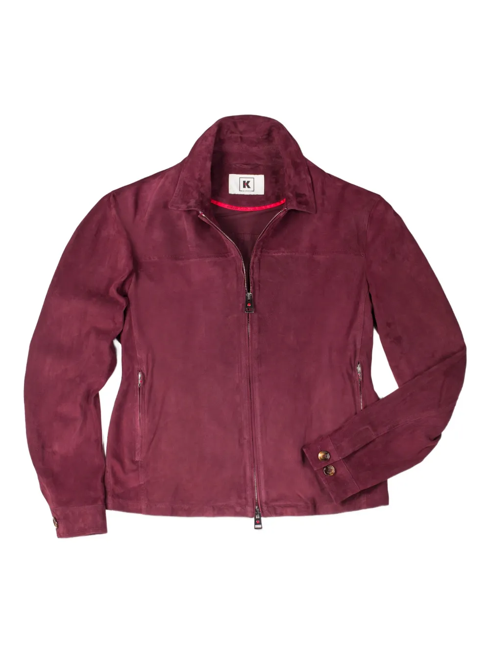 suede zip-front jacket