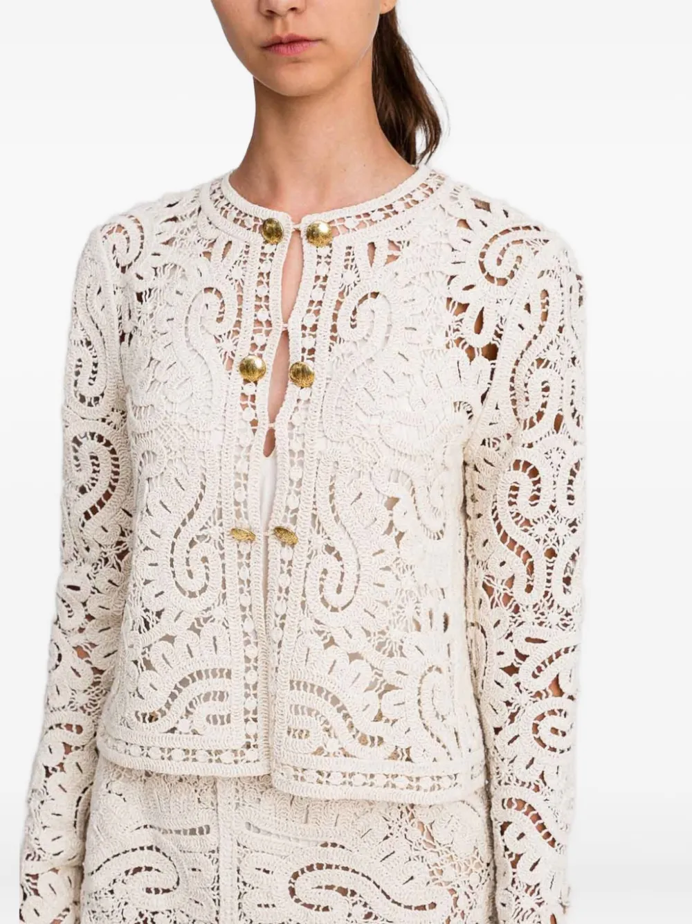 TWINSET Gehaakt jack Beige