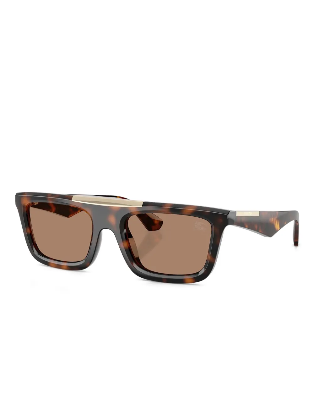 Burberry Eyewear Zonnebril met gouden detail en Havana patroon Bruin