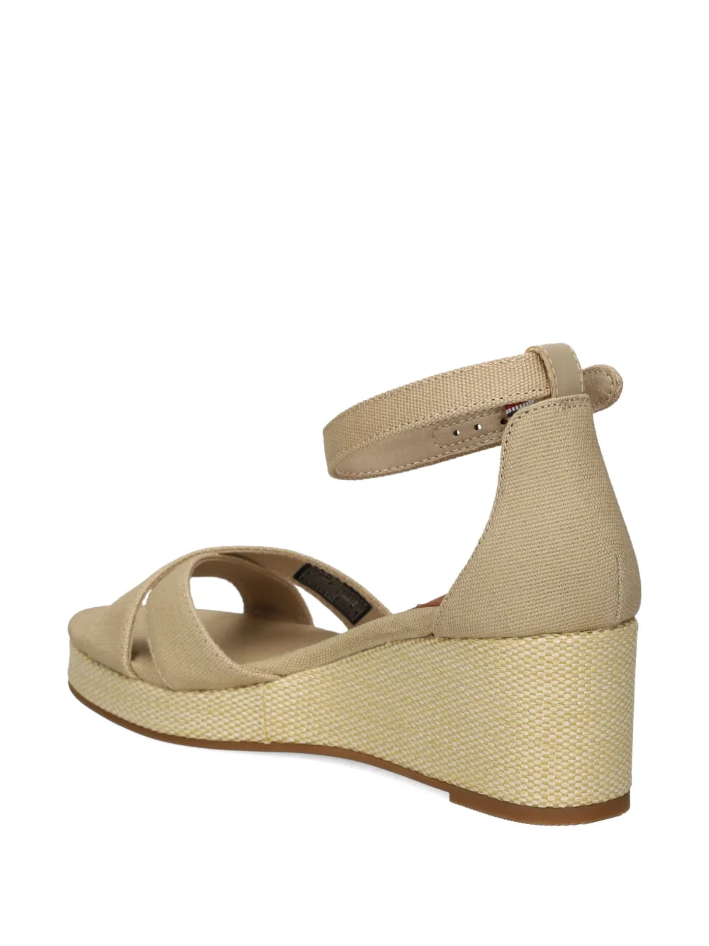 Tommy Hilfiger 60mm canvas cross-strap wedge espadrilles Neutrals