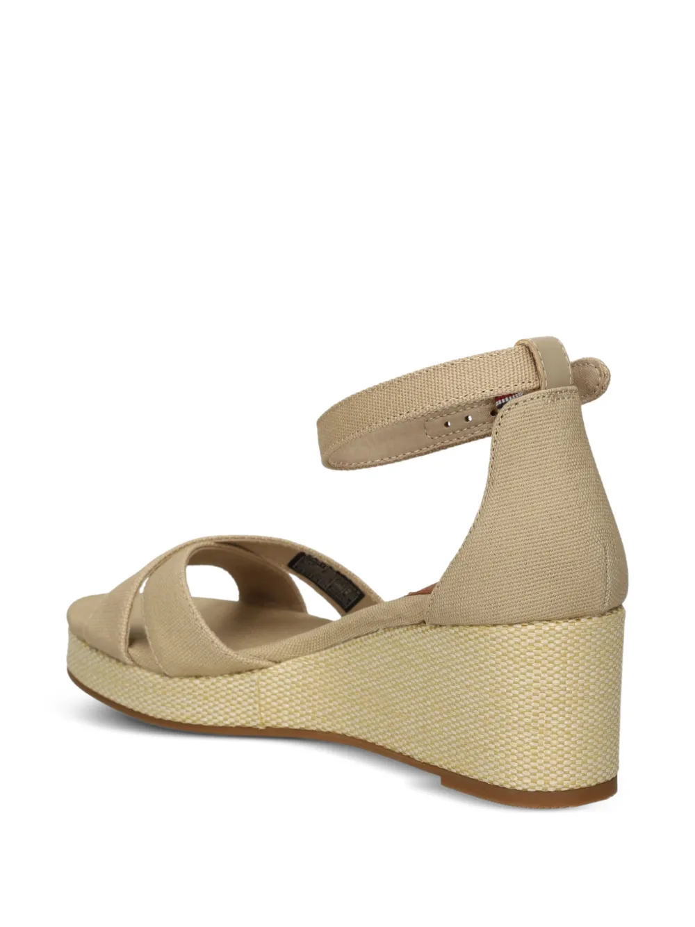 Tommy Hilfiger 60mm canvas cross-strap wedge espadrilles Neutrals