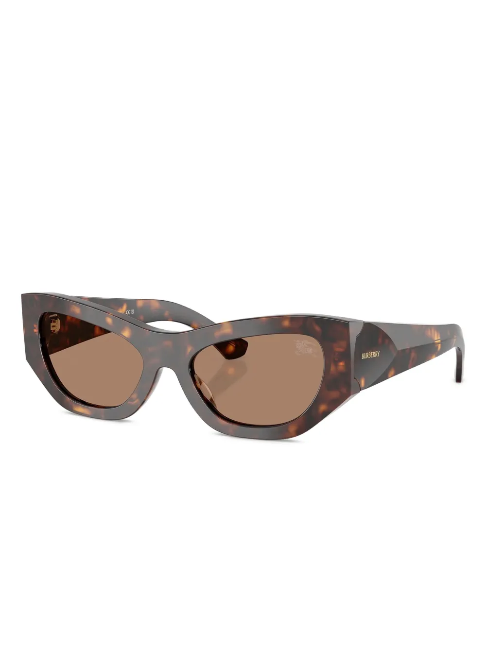 Burberry Eyewear Zonnebril met schildpadschild-design en geometrisch montuur - Bruin