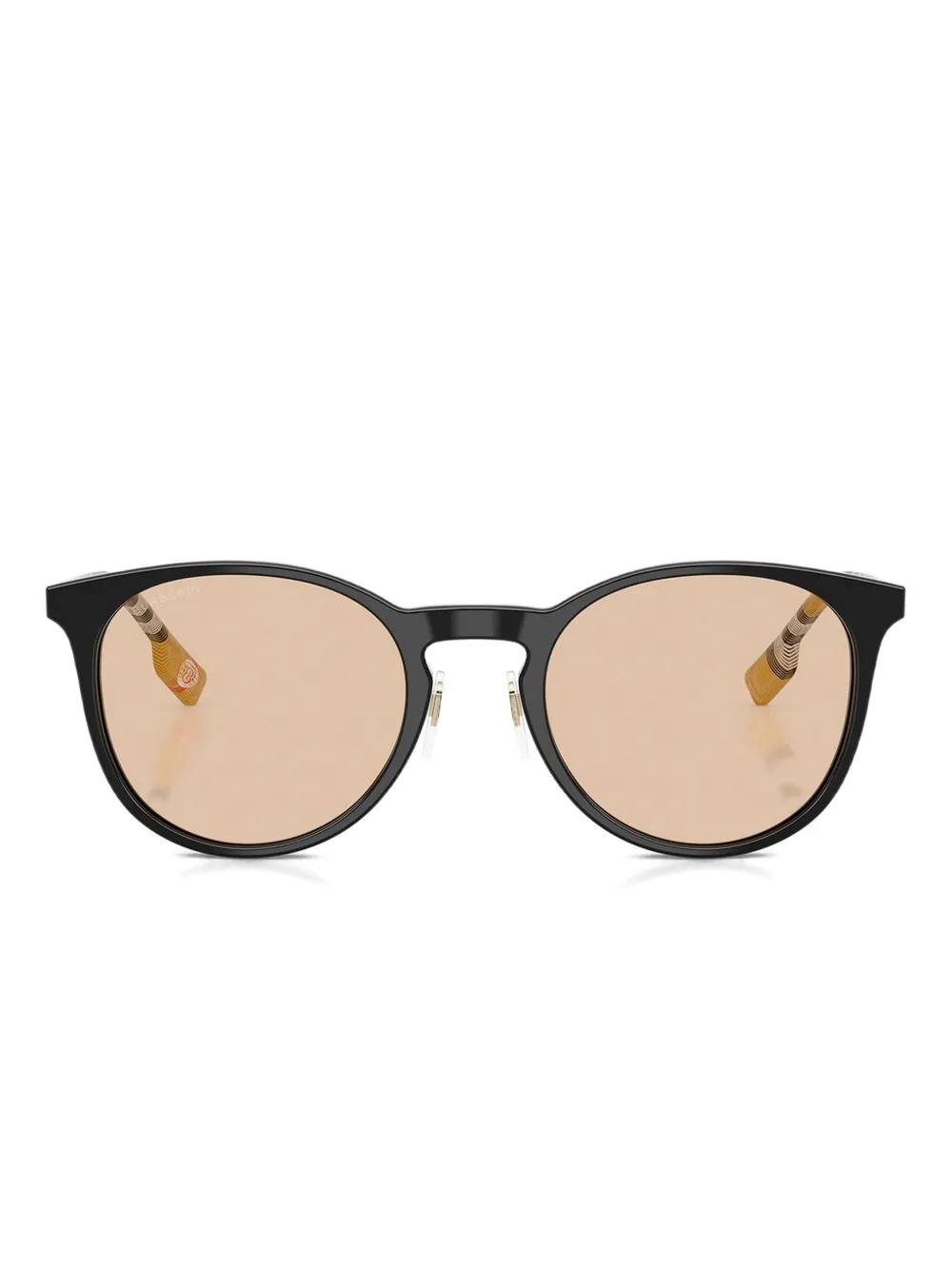 Burberry Eyewear Occhiali da sole tondi a quadri - Nero
