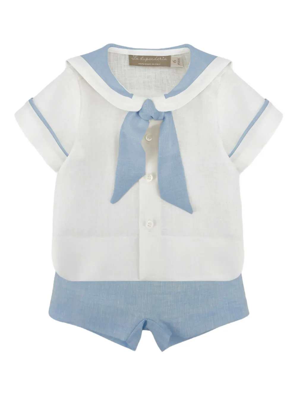 La Stupenderia Katoenen top en shorts Blauw