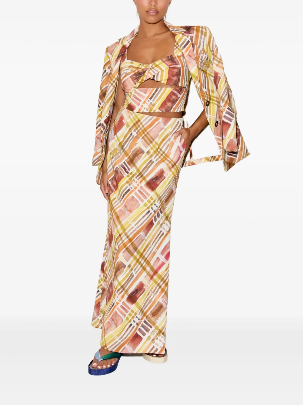 Rosie Assoulin Midi-rok met abstract patroon - Geel