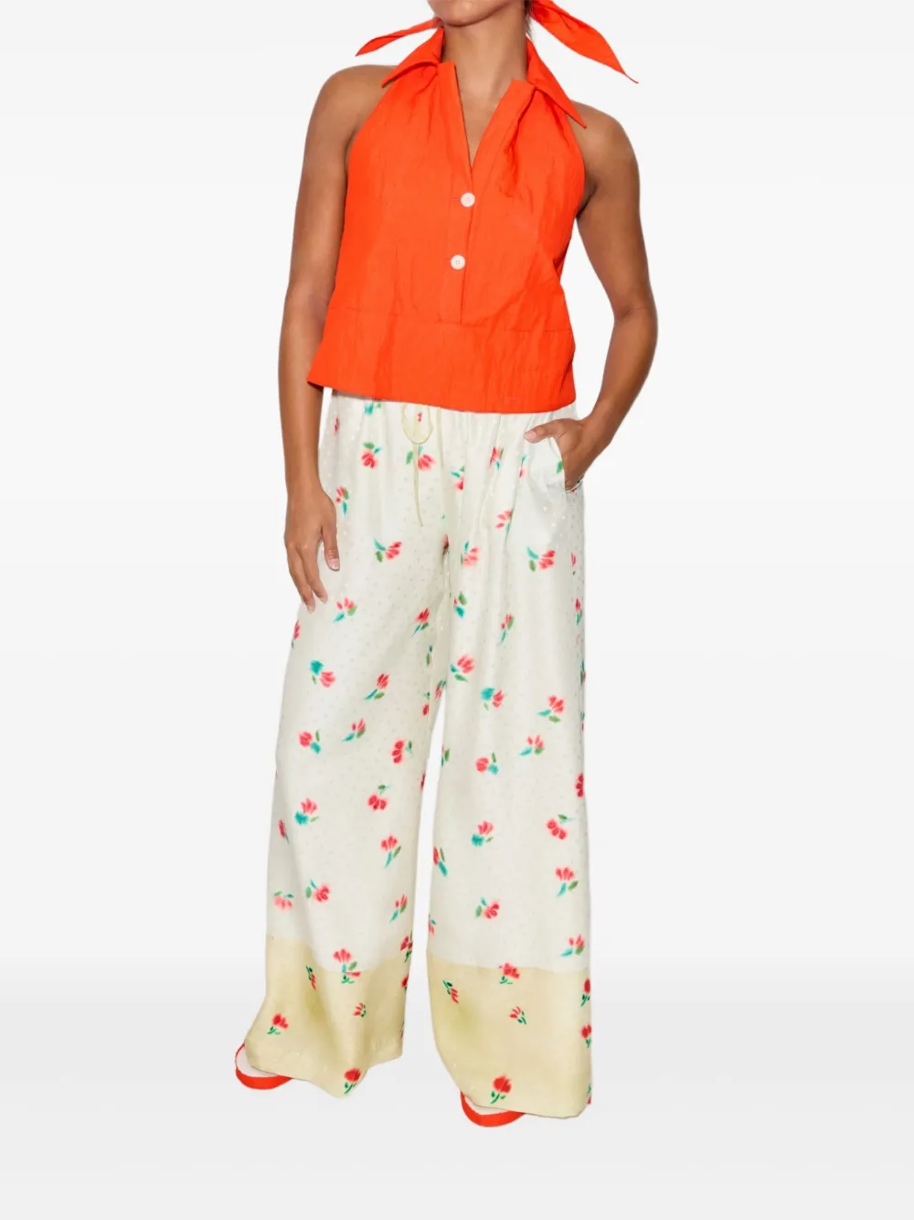 Rosie Assoulin silk trousers - Wit
