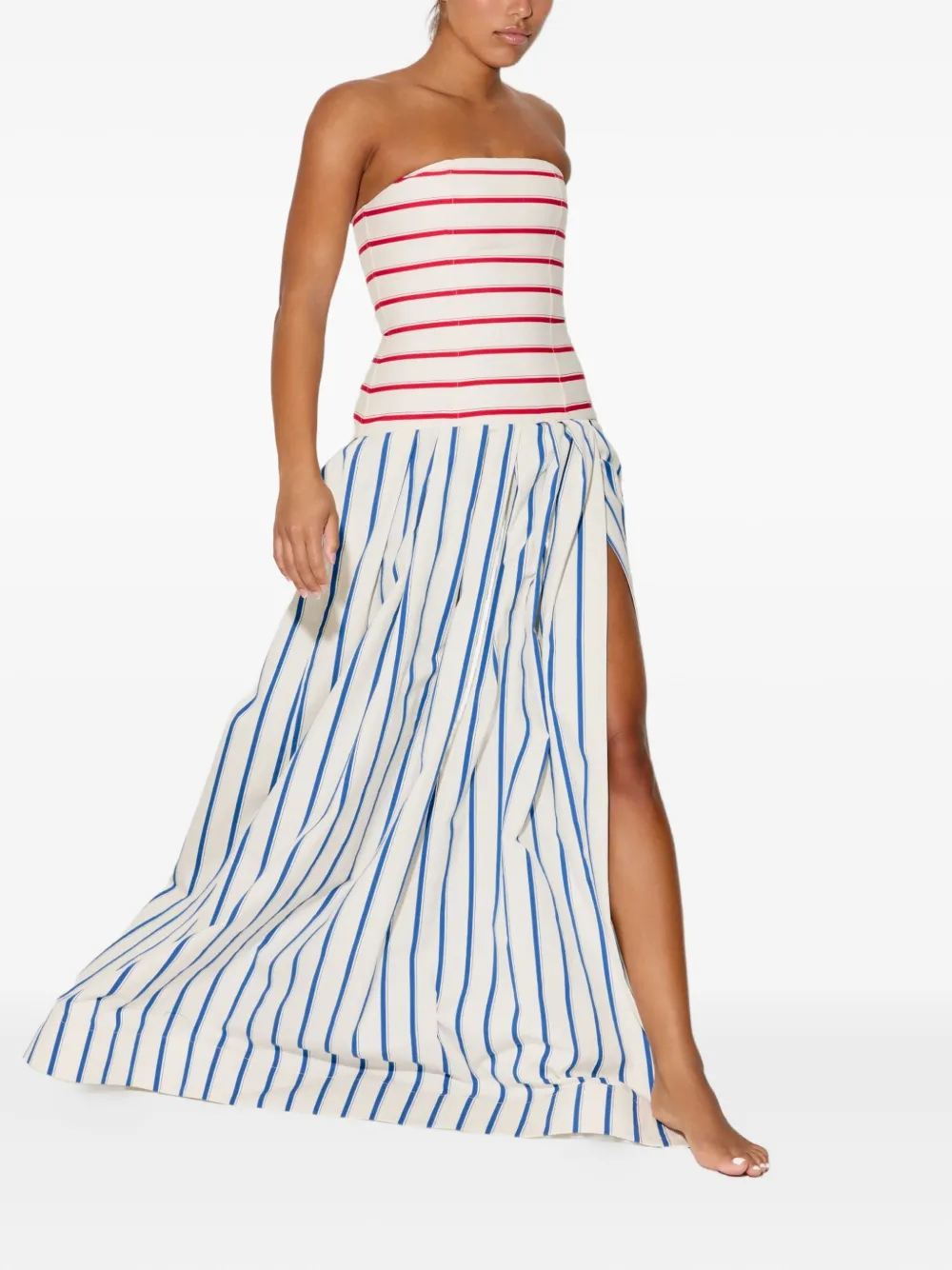 Rosie Assoulin Gestreepte maxi-jurk - Wit