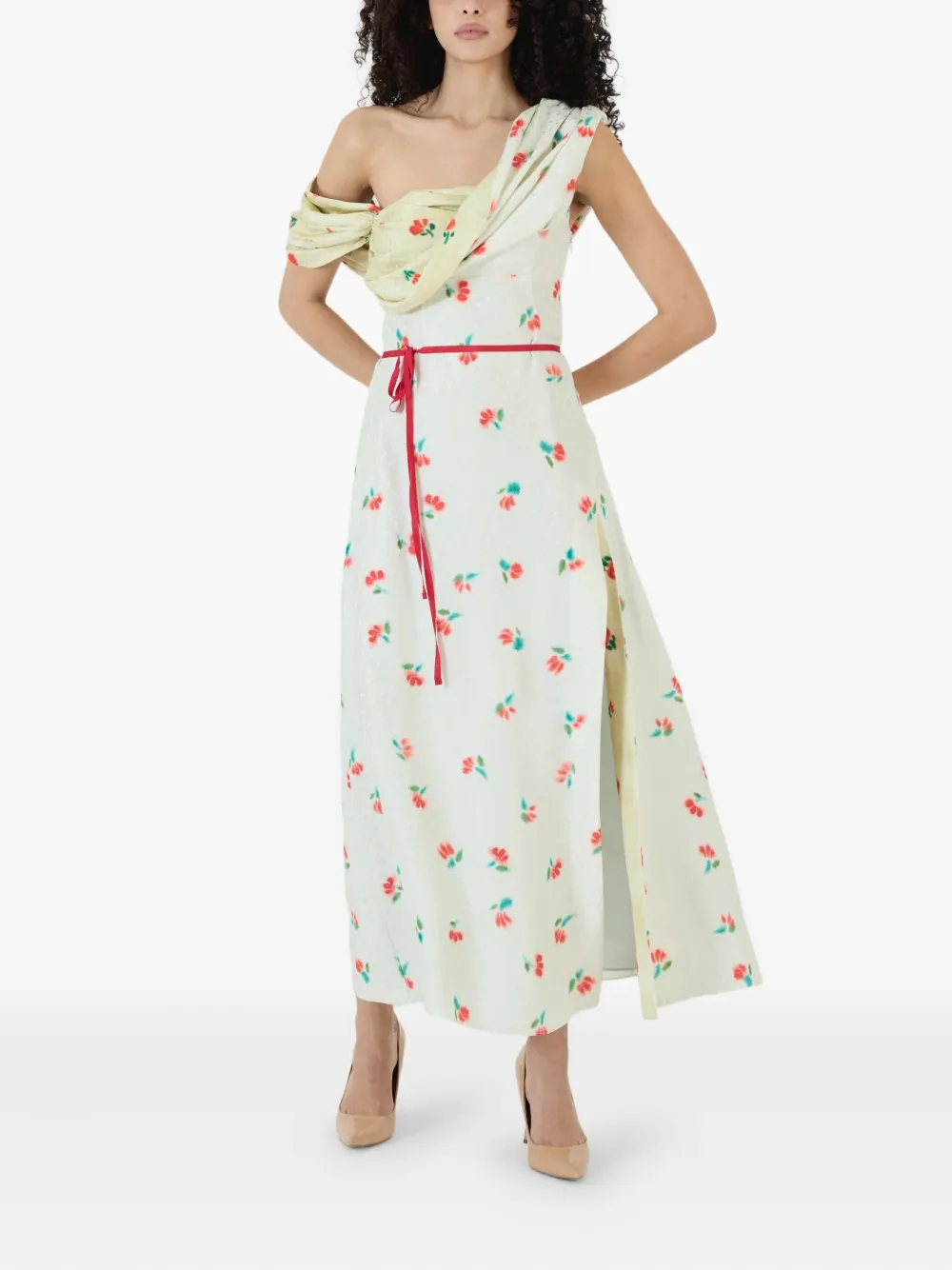 Rosie Assoulin Zijden midi-jurk - Beige
