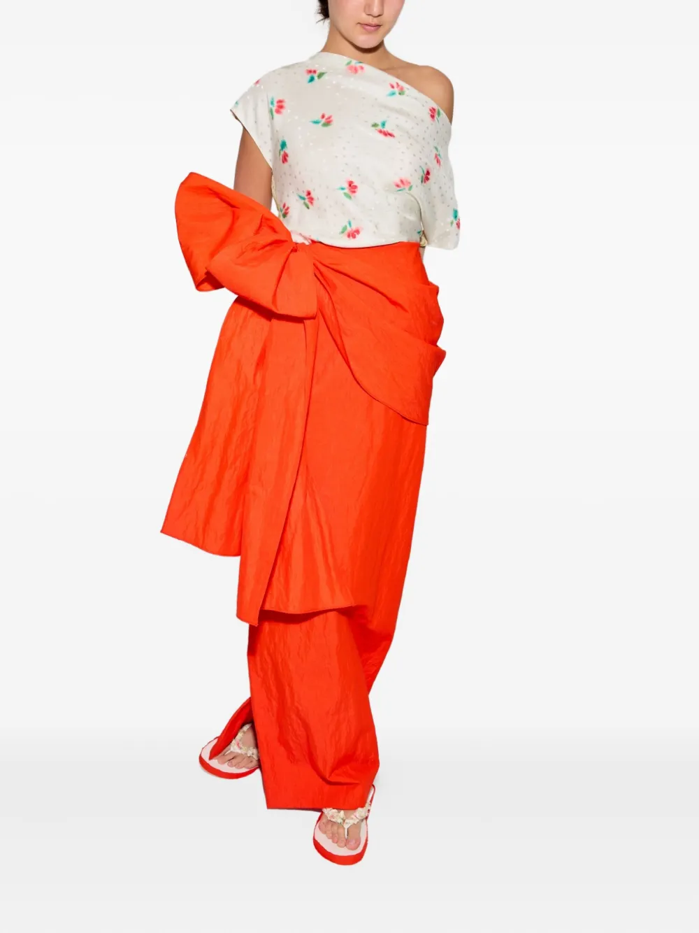 Rosie Assoulin silk midi skirt - Oranje