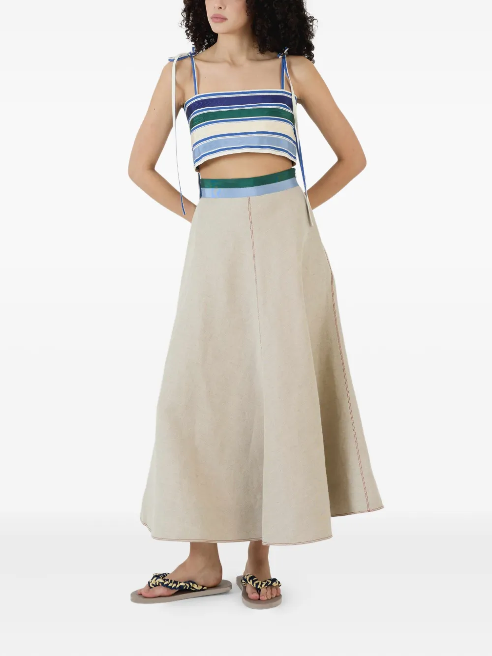 Rosie Assoulin A-lijn rok met lintdetail - Beige