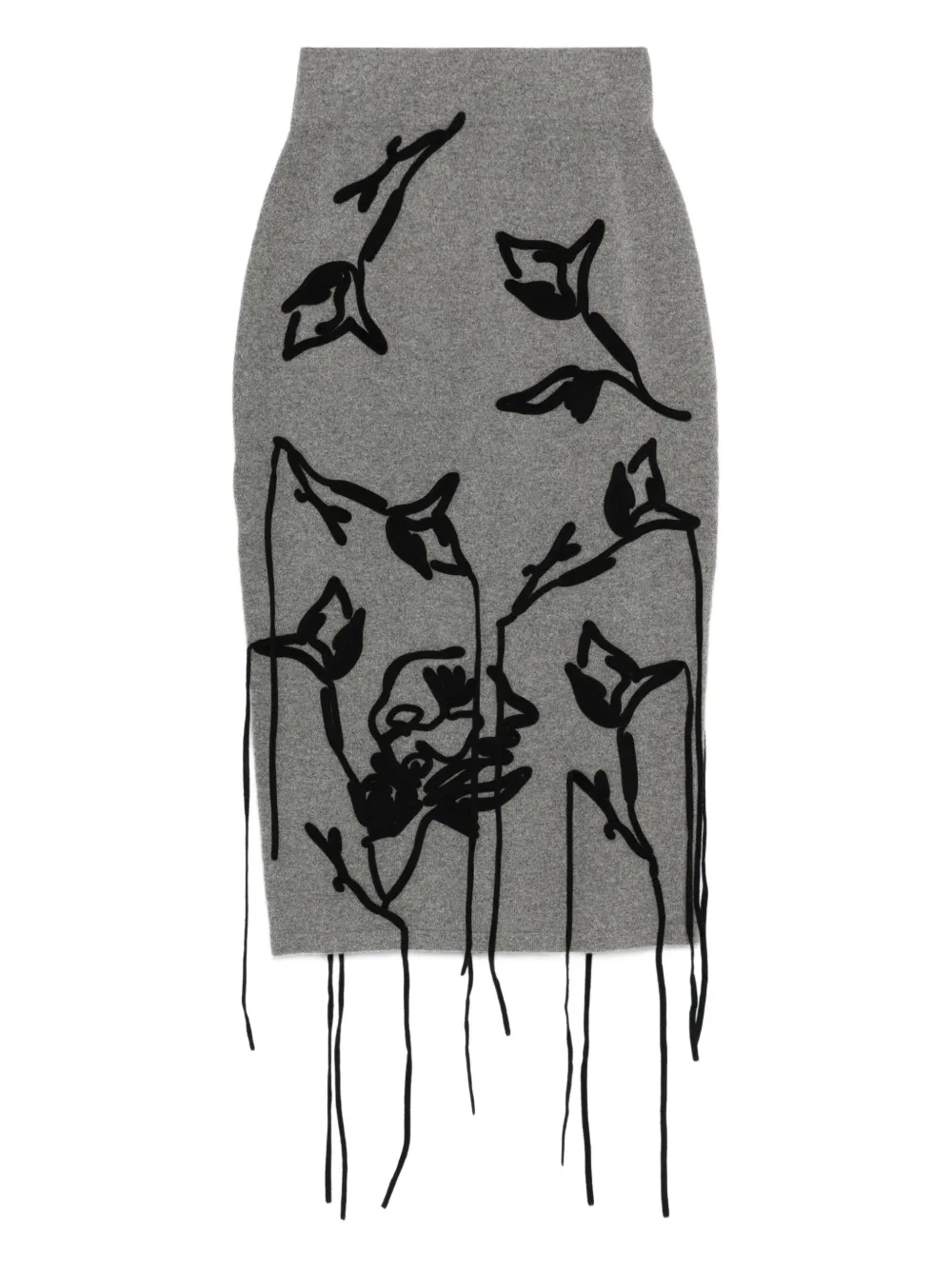 ERDEM floral-print pencil skirt | Grey | Image 1