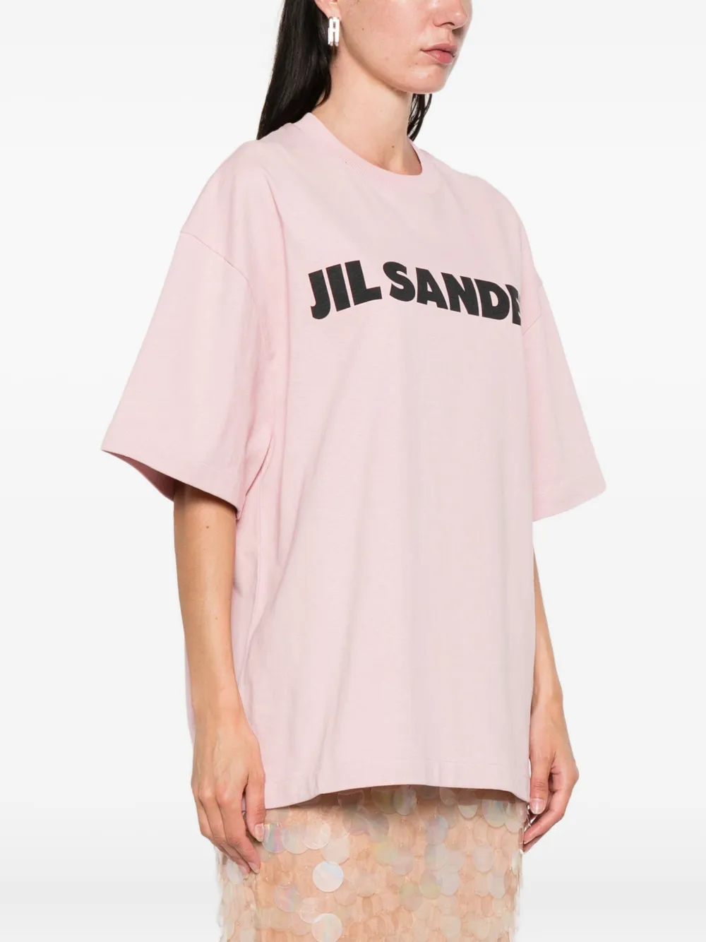 Jil Sander T-shirt met logoprint Roze
