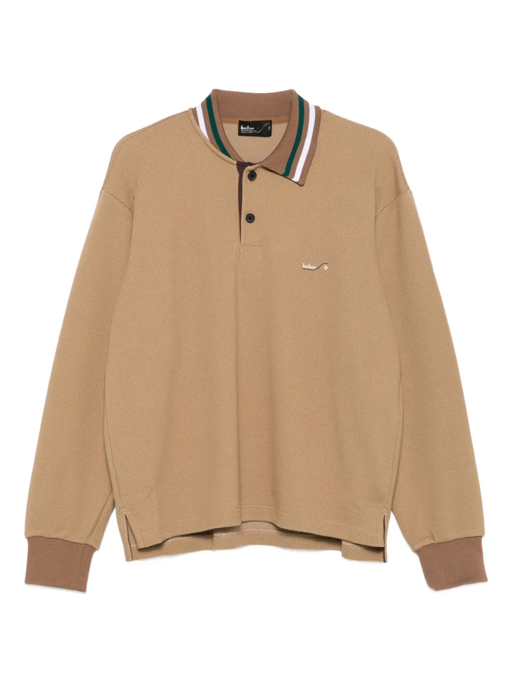 Kolor logo-embroidered polo shirt - Toni neutri