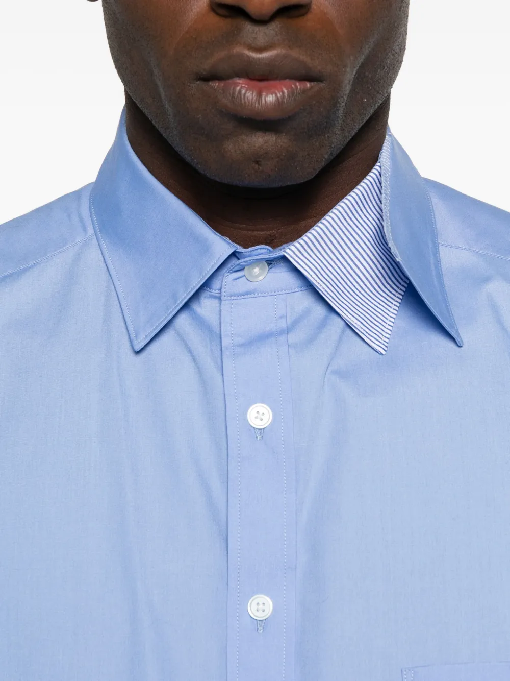 Kolor Button-down popeline overhemd Blauw