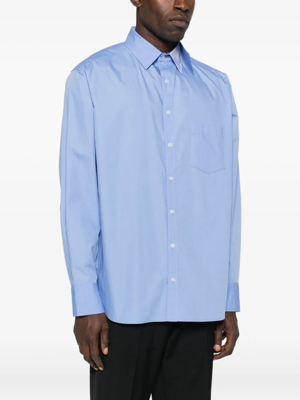 Kolor Button-down popeline overhemd Blauw