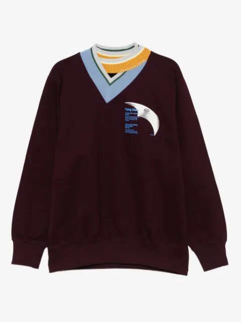 Kolor mock-neck graphi-print sweater