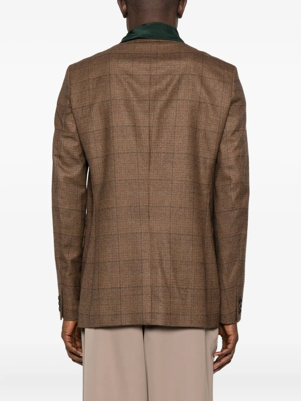 Kolor Checked Single-breasted Blazer In Brown