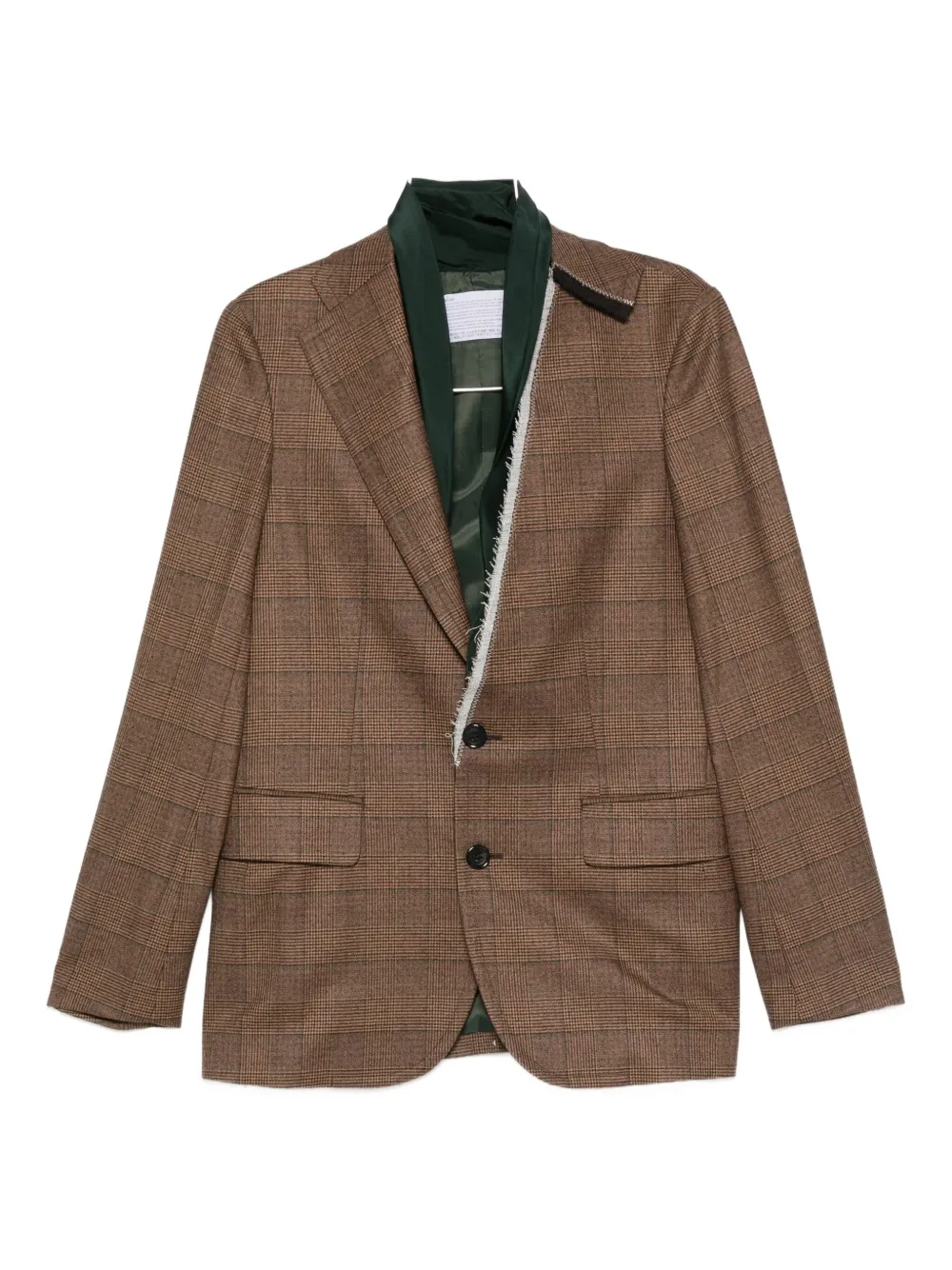 Kolor Checked Single-breasted Blazer In Brown