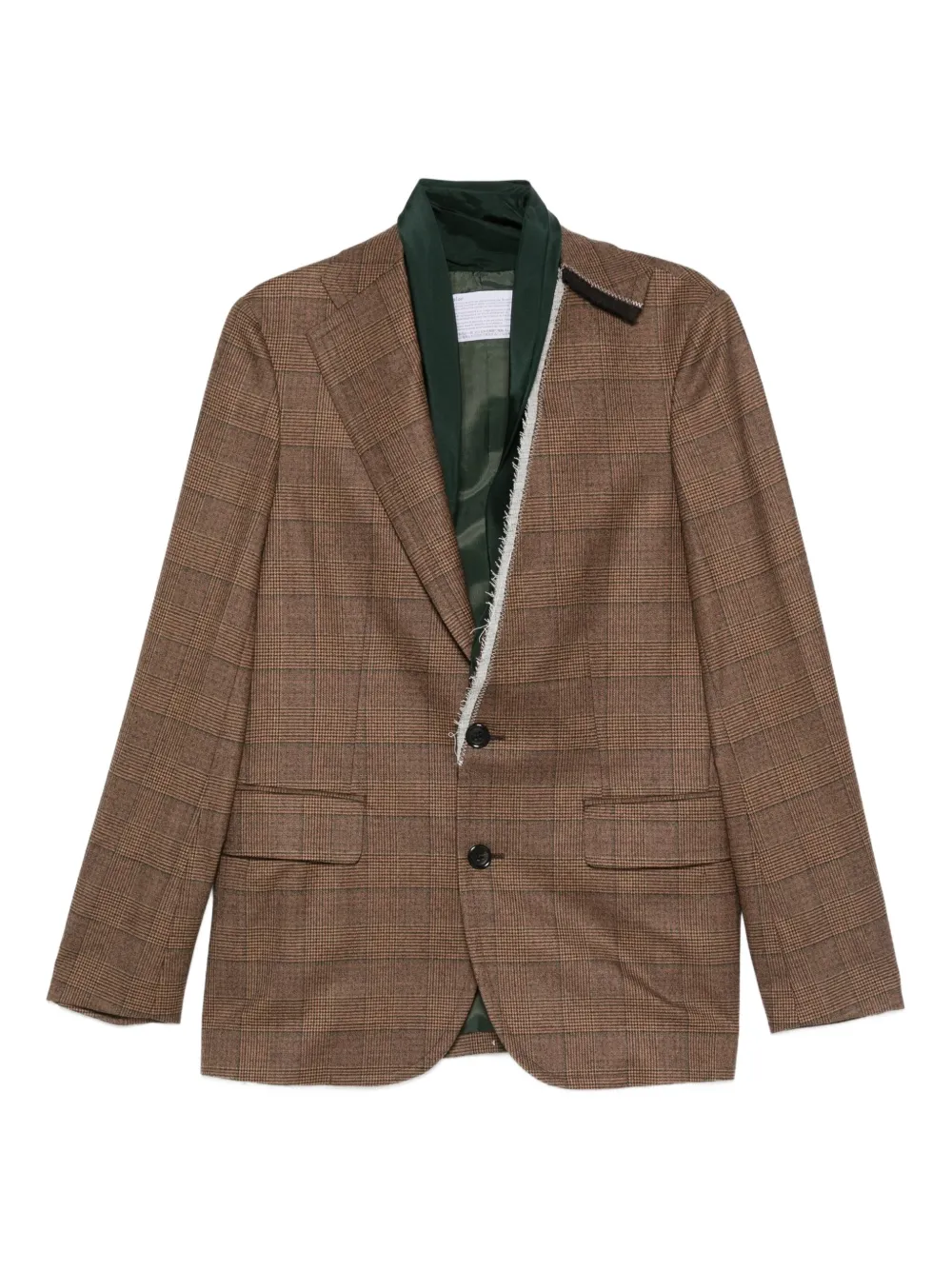 Kolor checked single-breasted blazer | Green | Image 1