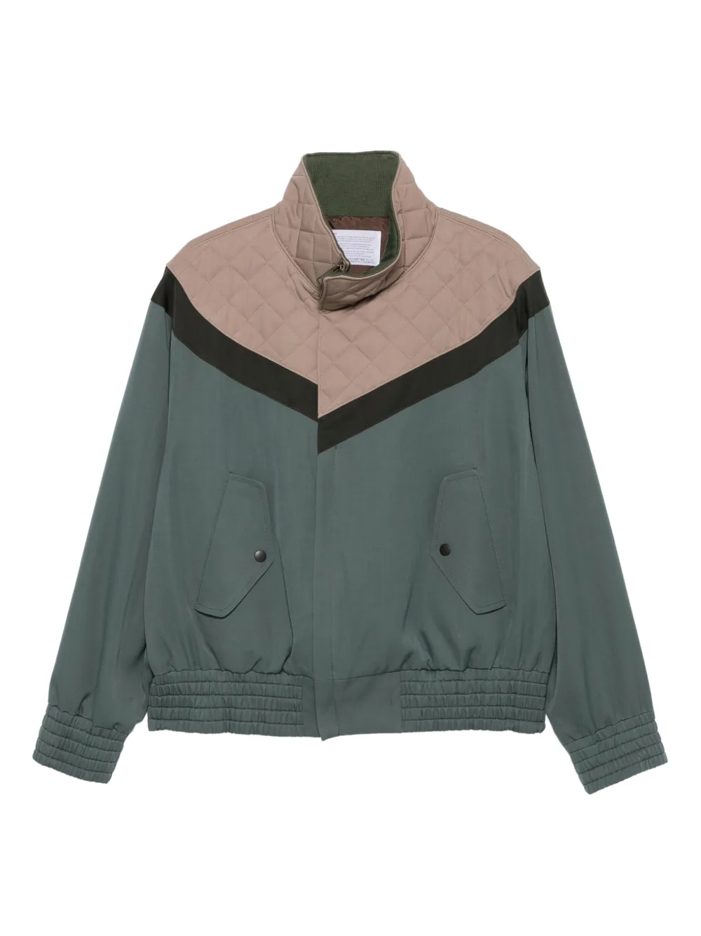Kolor quilted-panel zip-up jacket | Green | Image 1