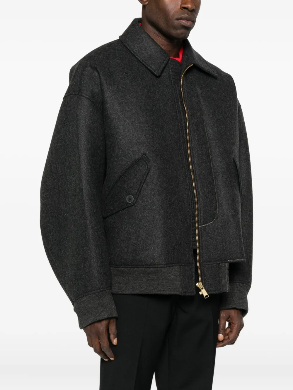 Kolor Zip-up Flap-pocket Jacket In Black