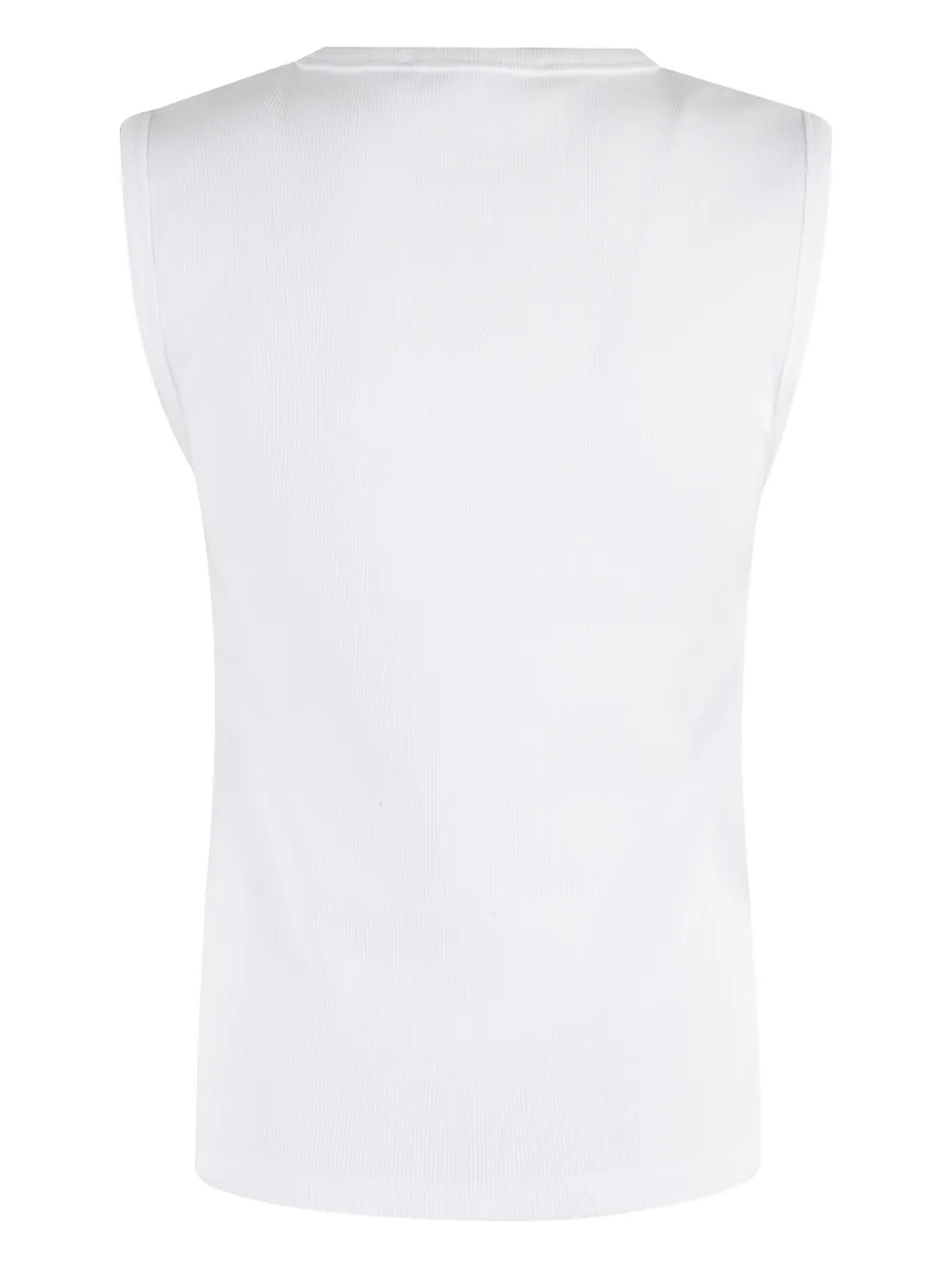  Róhe Dense Ribbed Round-neck Top - White 
