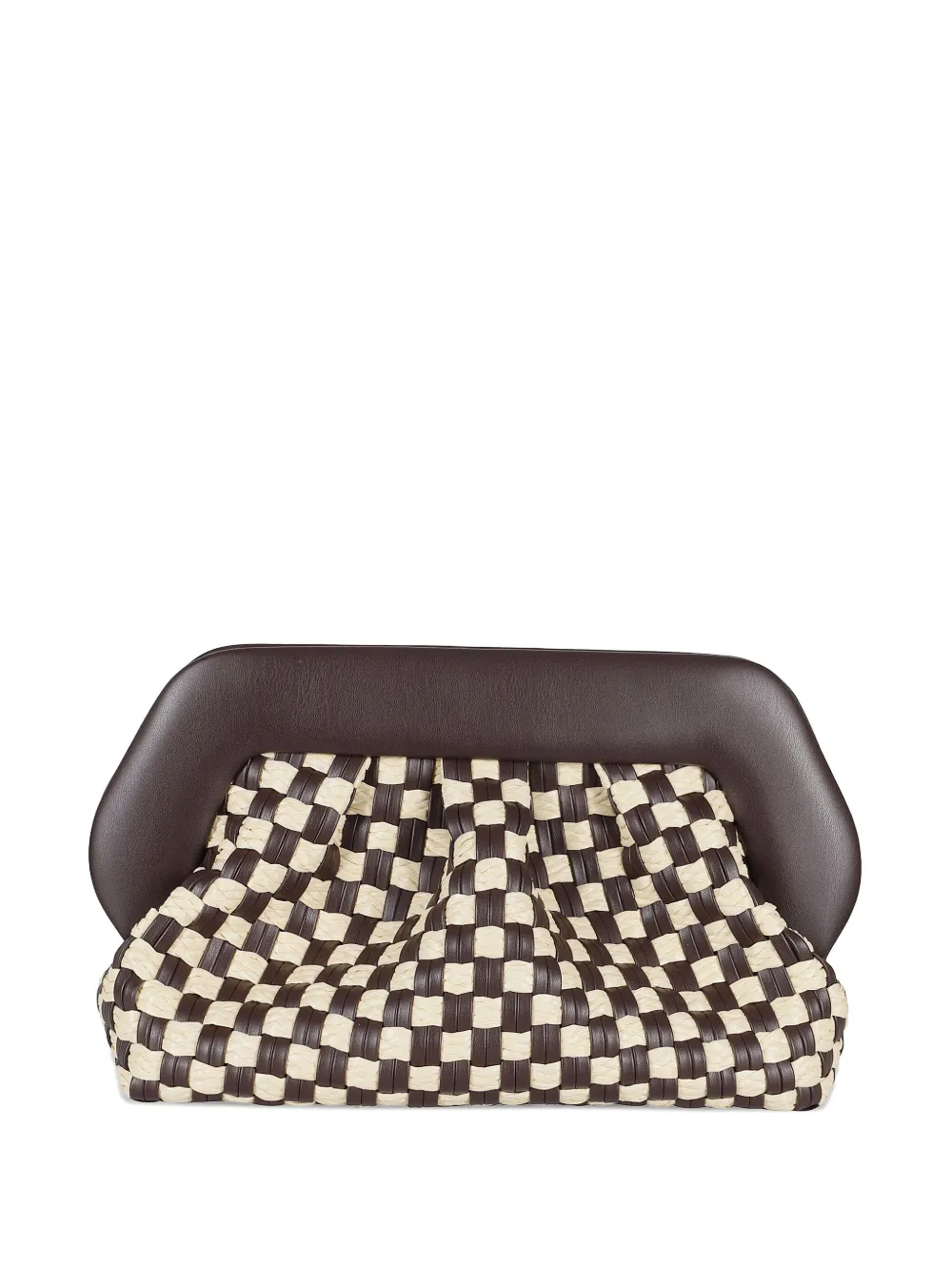 Themoirè leather clutch bag - ブラウン Themoirè leather clutch bag - ブラウン