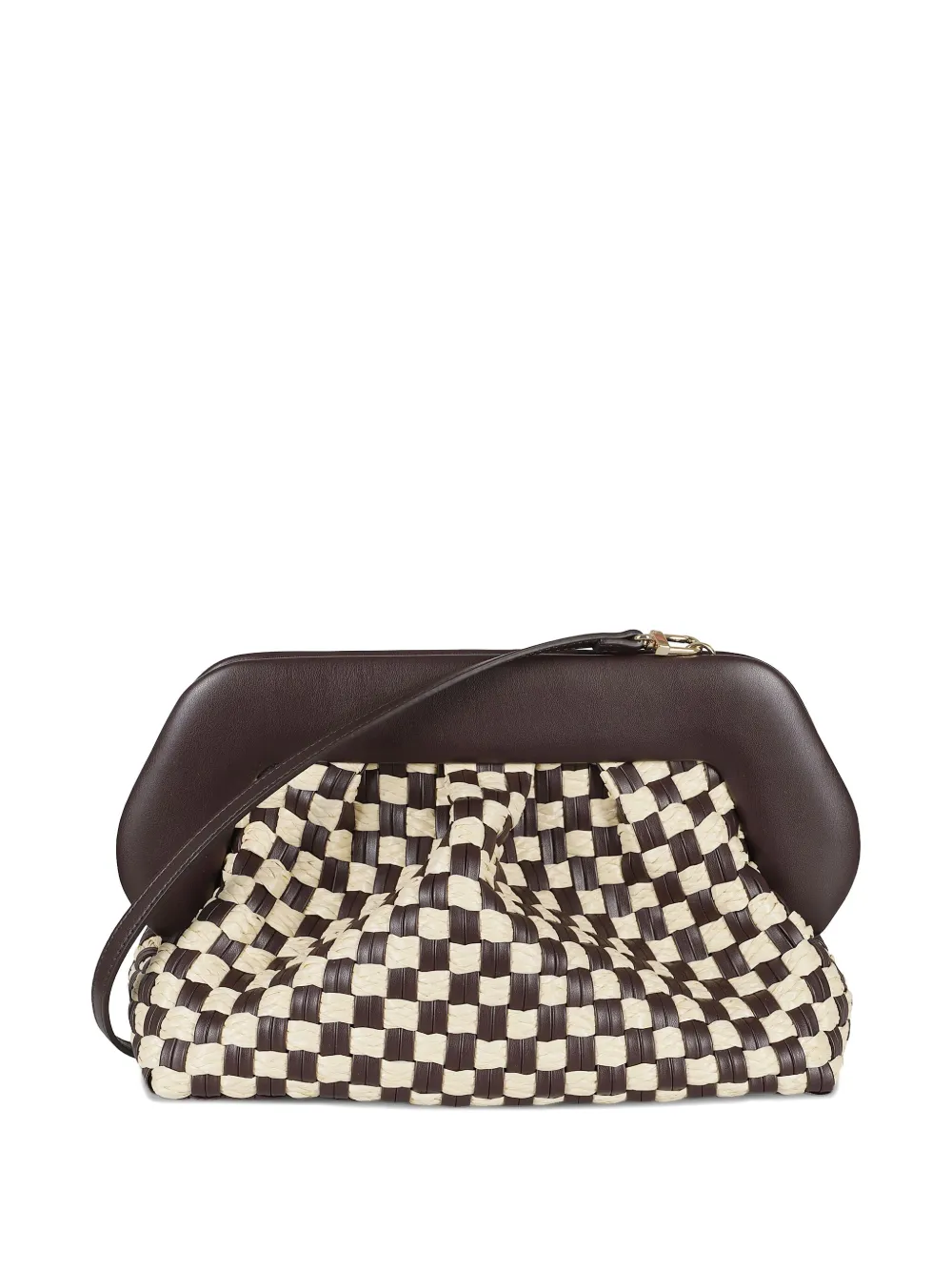 Themoirè leather clutch bag - Bruin