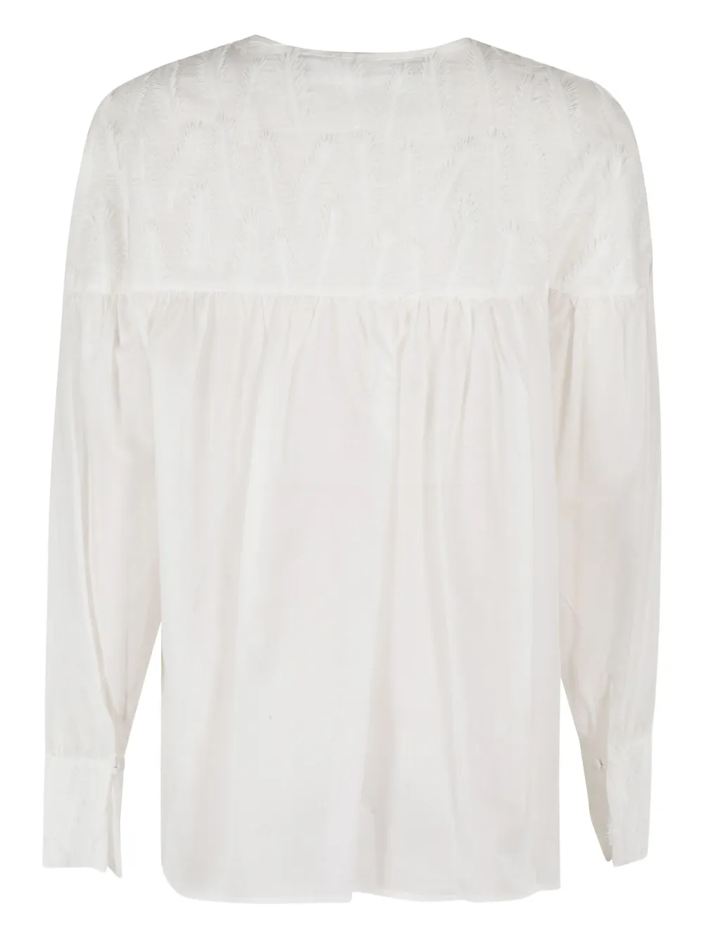 Federica Tosi leaves-embroidery blouse - Wit