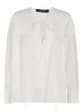 Federica Tosi leaves-embroidery blouse - White