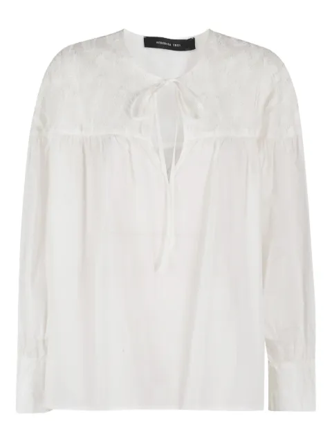 Federica Tosi leaves-embroidery blouse
