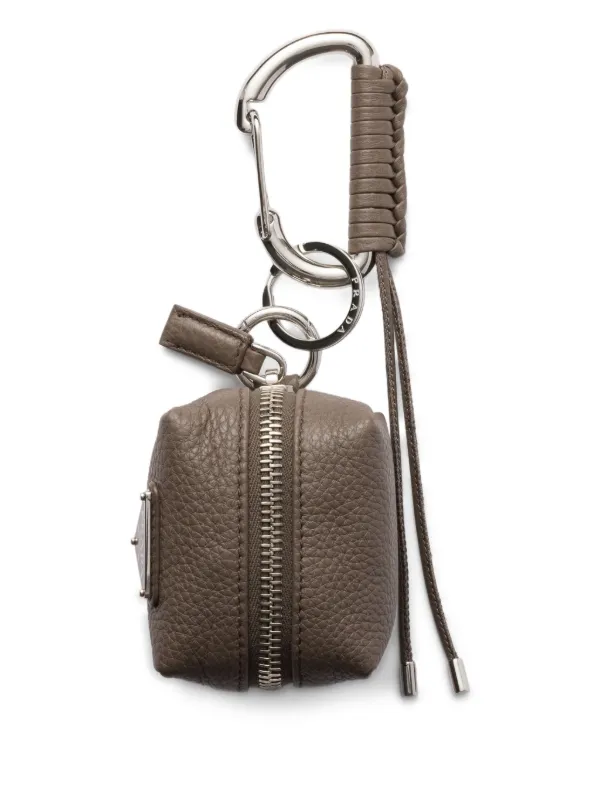Prada レザーバッグチャーム | グレー | FARFETCH JP