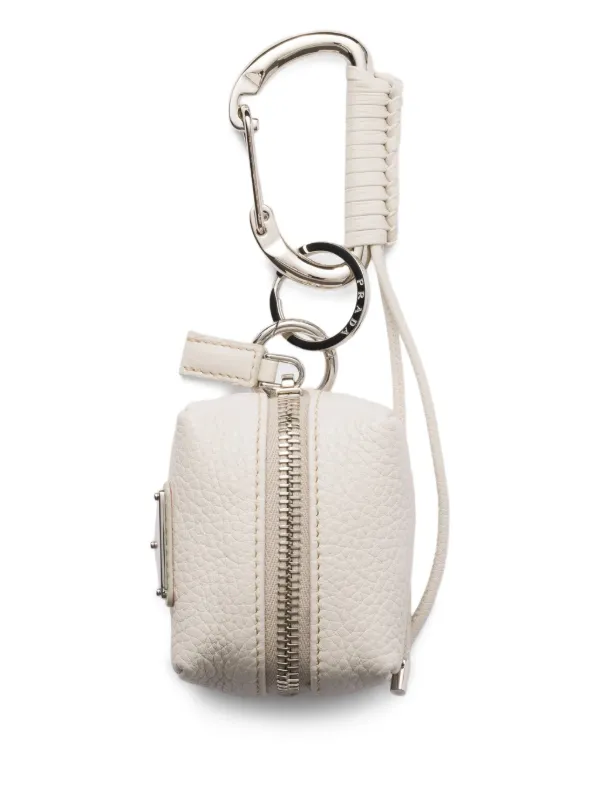 PRADA ホワイトレザー キーホルダー Prada Leather Bag Charm | Neutrals | FARFETCH