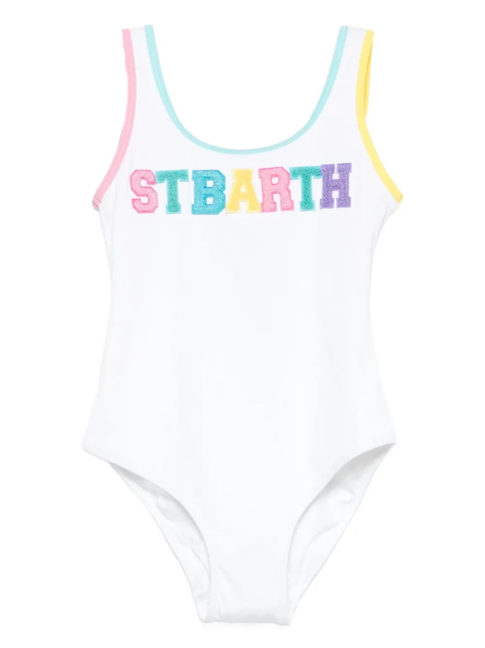 MC2 Saint Barth Kids logo-embroidery swimsuit Wit