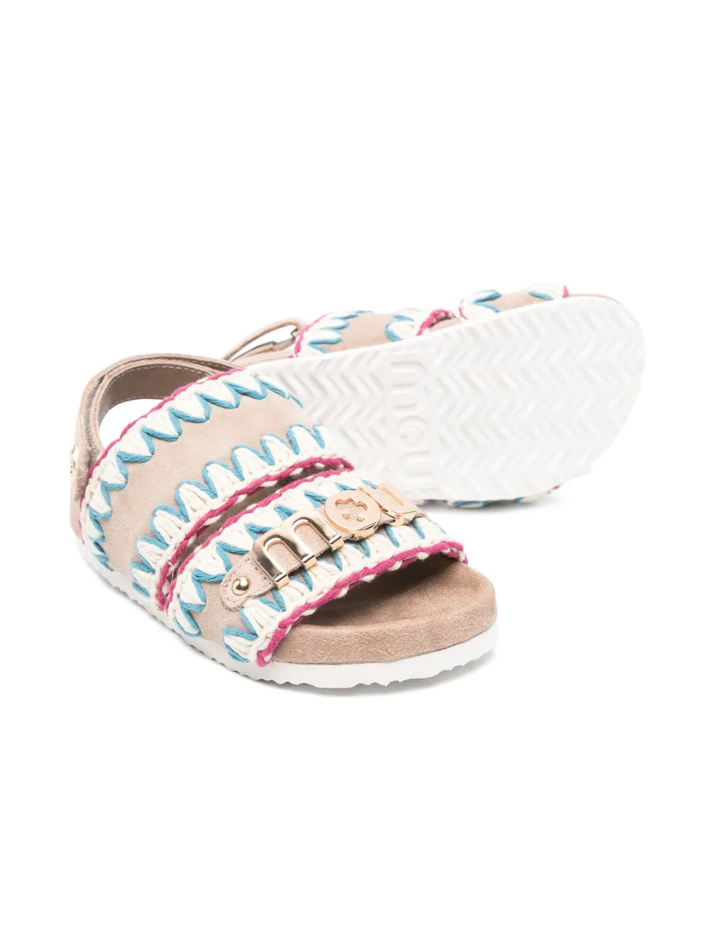 Mou Kids Suède sandalen Beige