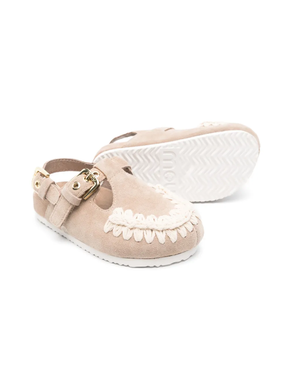 Mou Kids Suède sandalen Beige