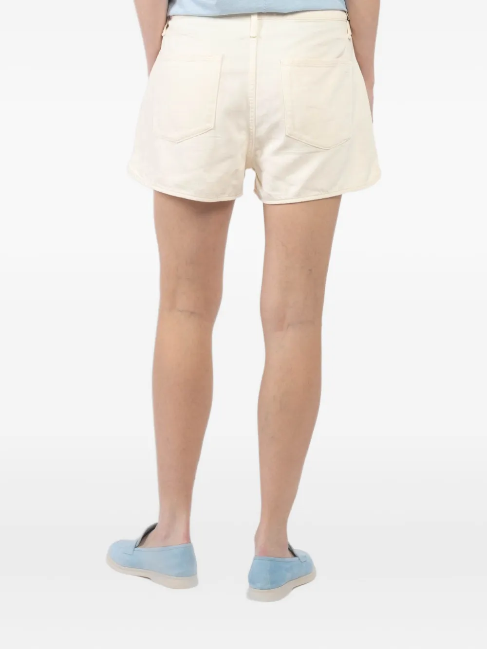 Rag & Bone Off-white Featherweight Nolan Drawstring Denim Shorts In Neutral